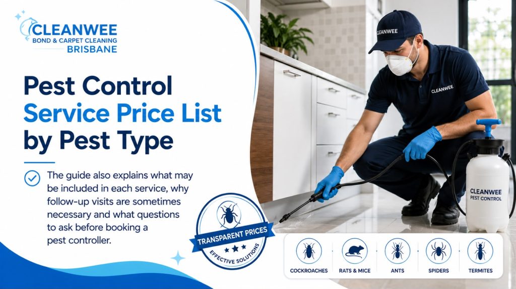 Pest Control Service Price List by Pest Type